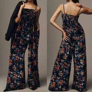 Anthropologie x Hutch The Mabel velvet wide-leg jumpsuit